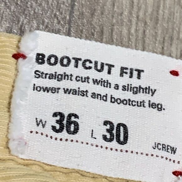 Mens J. Crew Corduroy Straight Boot‎ Cut Fit Yellow Pants - Picture 6 of 6